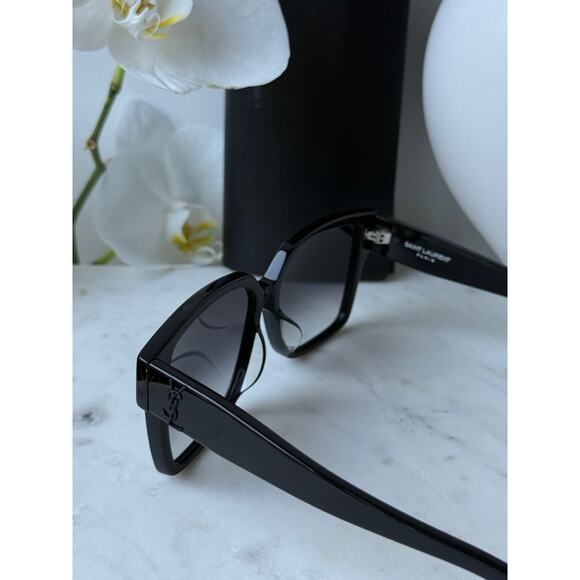 NEW Saint Laurent SL M9/F Black Square Oversized Sunglasses - Picture 5 of 10